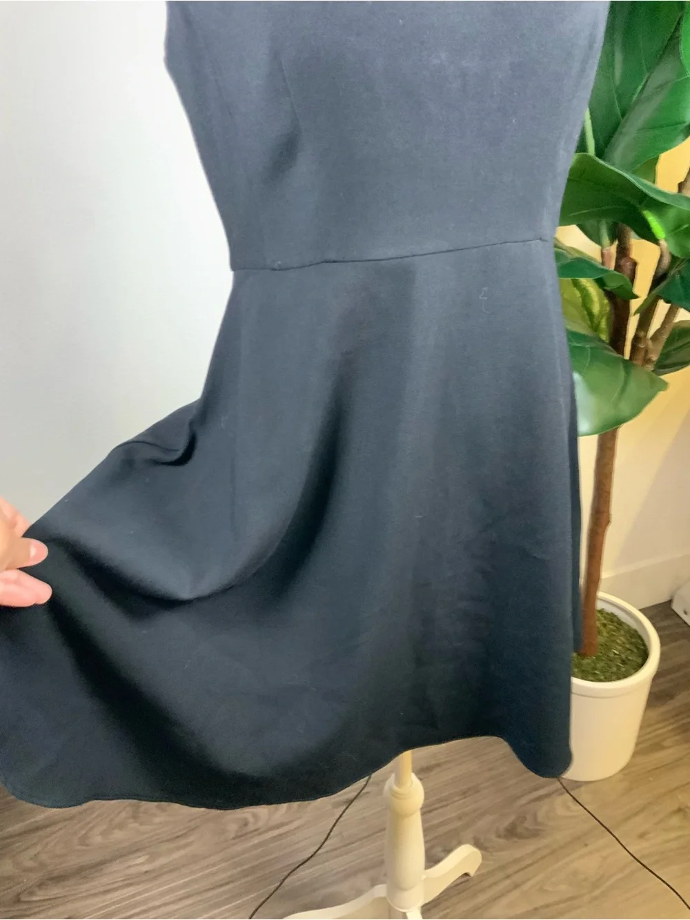 French Connection Black Sleeveless Fit-and-Flare Dress